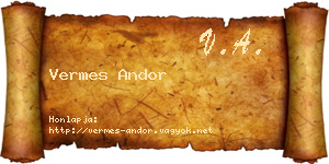 Vermes Andor névjegykártya